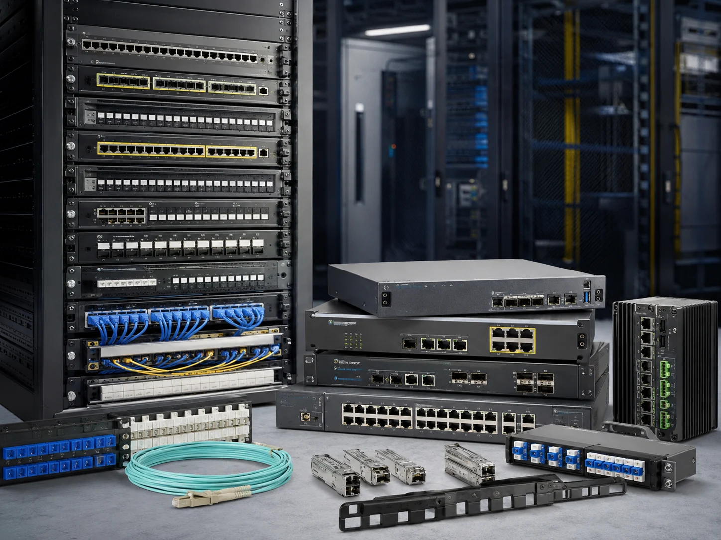 Industrial networking equipment and server racks