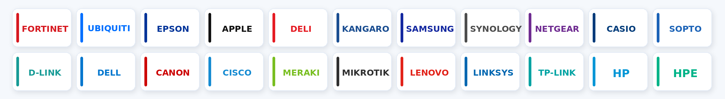 Technology and office product brand logos